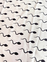 Printed Nylon Spandex White Fastest Swimmer