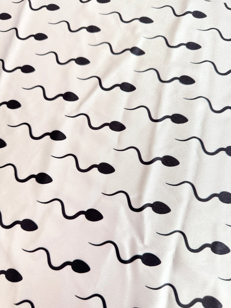 Printed Nylon Spandex White Fastest Swimmer