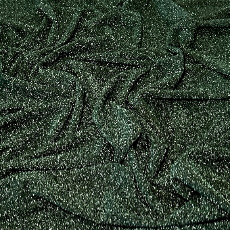 Stretch Glitter Lurex Jersey Hunter Green