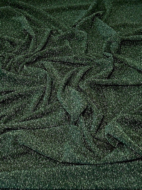 Stretch Glitter Lurex Jersey Hunter Green