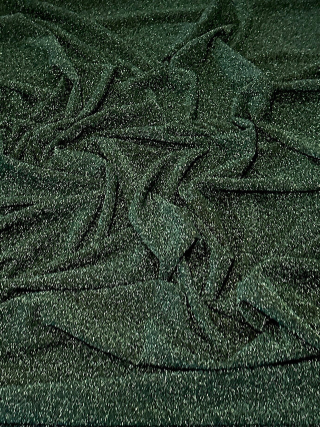 Stretch Glitter Lurex Jersey Hunter Green
