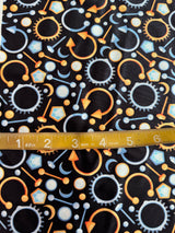 Printed Nylon Spandex Black Abstract Piercing Print