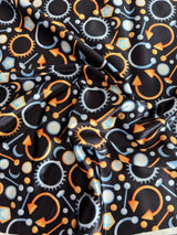 Printed Nylon Spandex Black Abstract Piercing Print