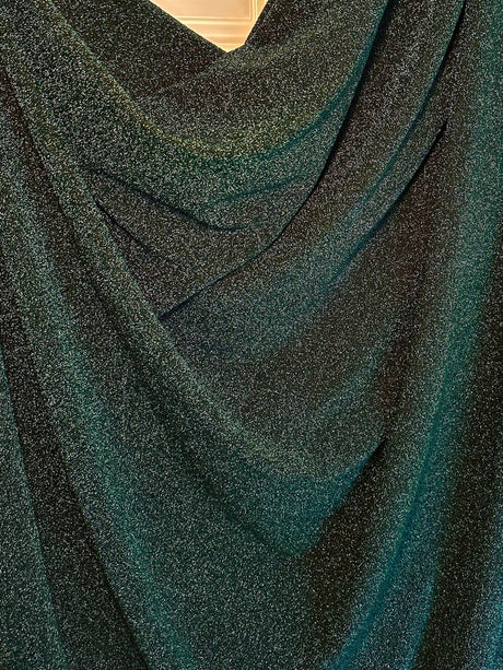 Stretch Glitter Lurex Jersey Hunter Green