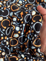 Printed Nylon Spandex Black Abstract Piercing Print