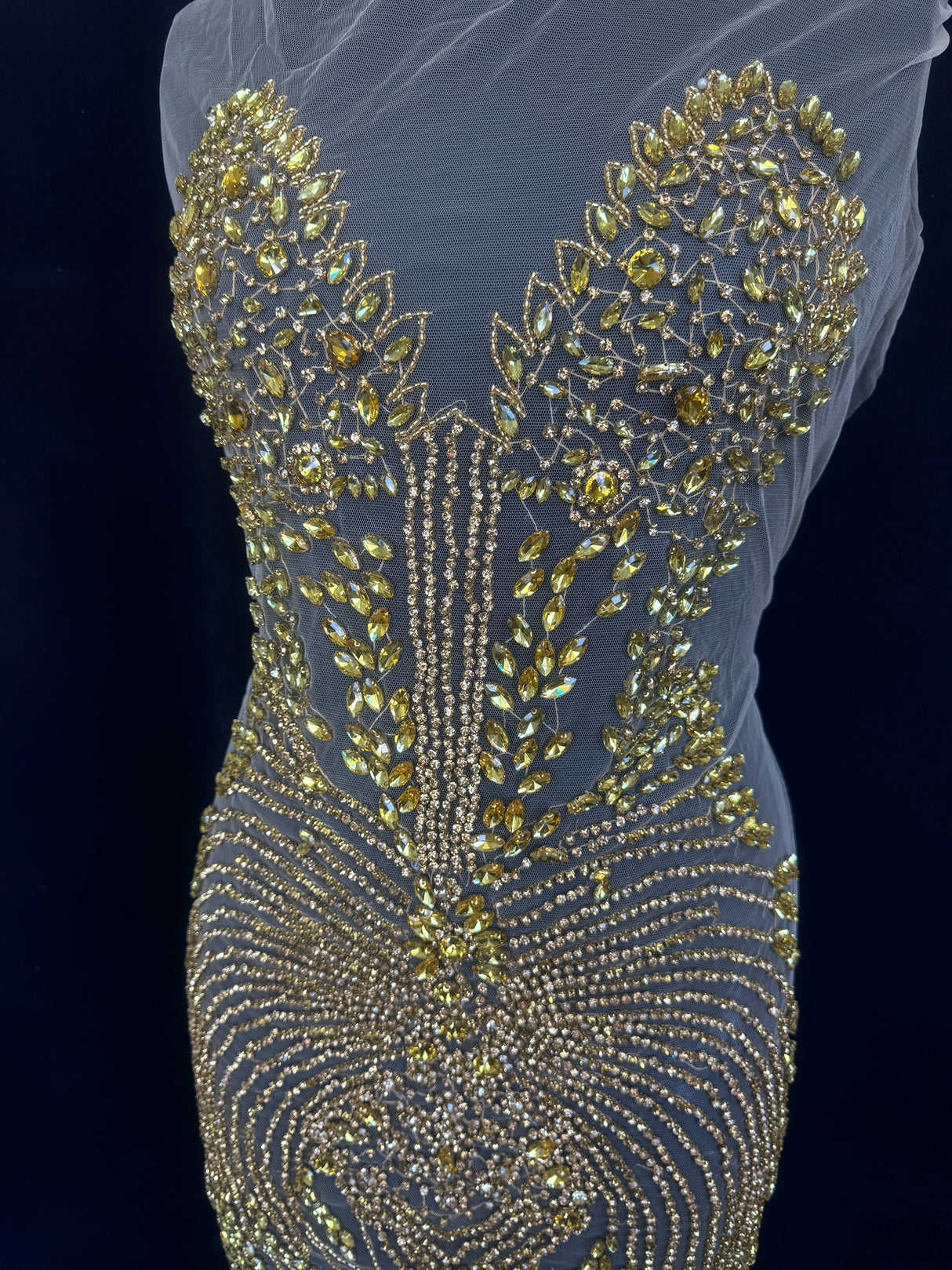 Gold Rhinestone Bodice Appliqué