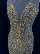 Gold Rhinestone Bodice Appliqué