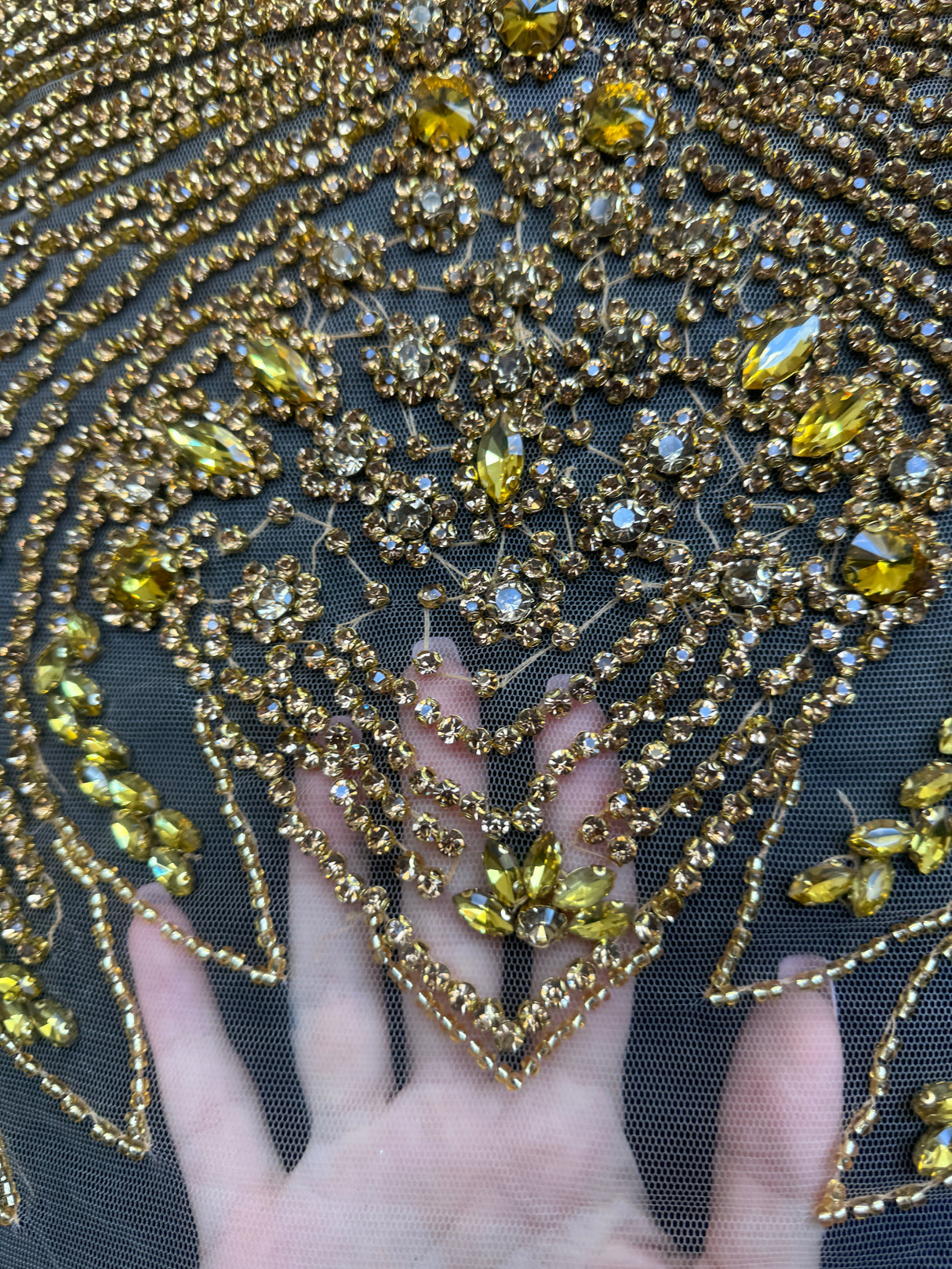 Gold Rhinestone Bodice Appliqué
