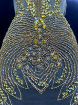 Gold Rhinestone Bodice Appliqué