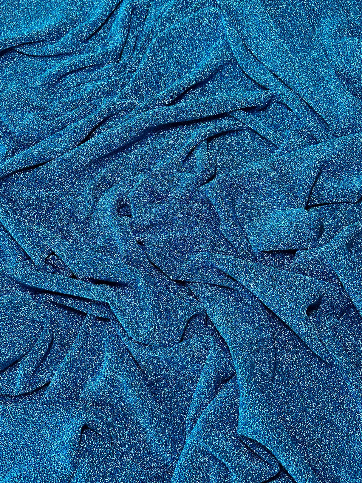 Turquoise Glitter Lurex Jersey
