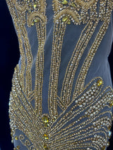 Gold Rhinestone Bodice Appliqué