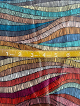 Printed Nylon Spandex Abstract Colorful Wave Lines