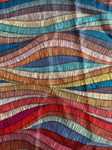 Printed Nylon Spandex Abstract Colorful Wave Lines