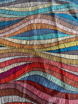 Printed Nylon Spandex Abstract Colorful Wave Lines