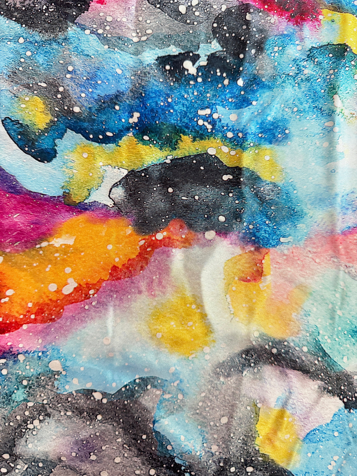 Printed Nylon Spandex Watercolor Galaxy Splash
