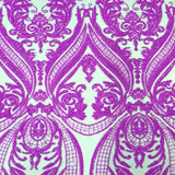 Catina Damask Stretch Sequins Nylon Spandex Mesh Fabric - Iridescent Sequin Damask, 60" Width, 52" Sequin Width (1 Yard)