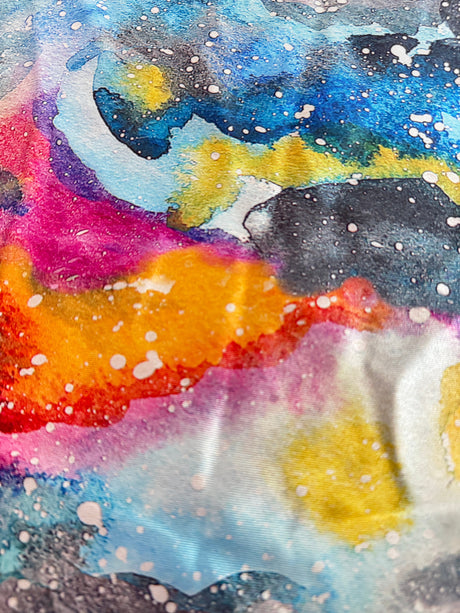 Printed Nylon Spandex Watercolor Galaxy Splash