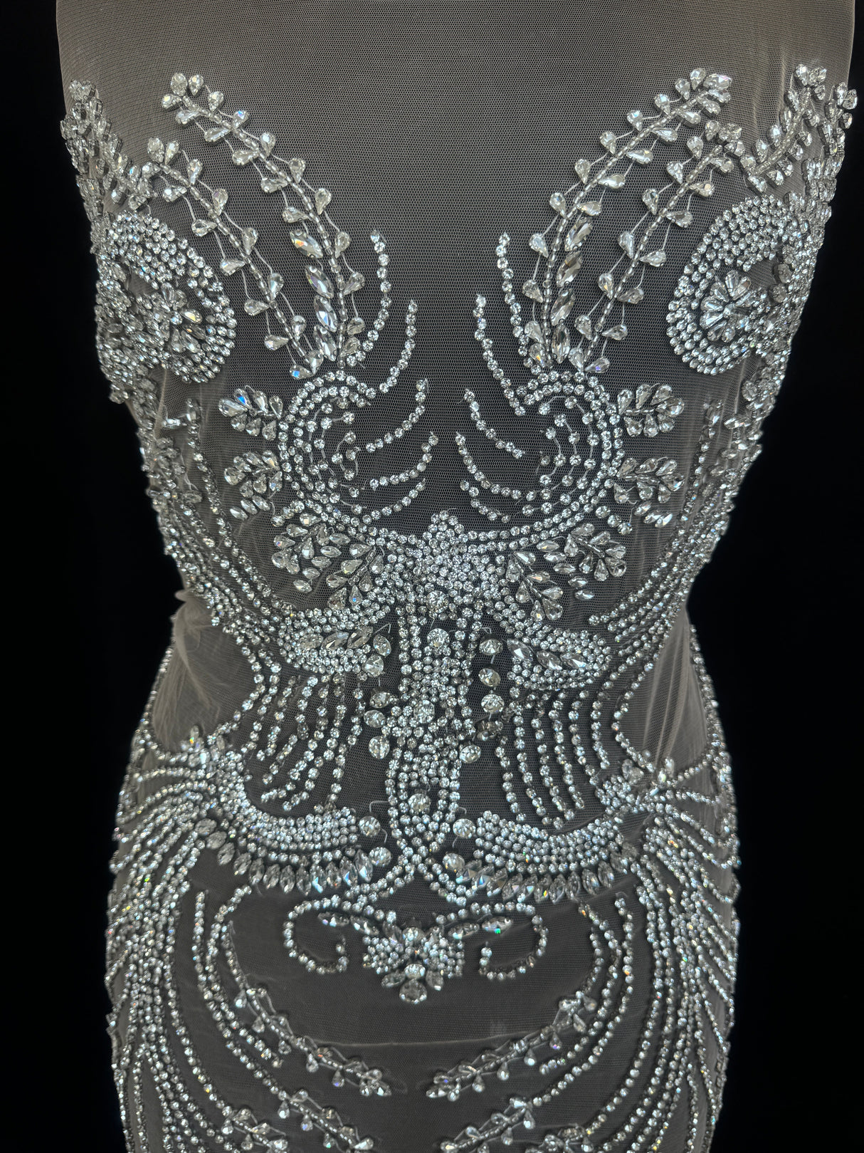 Silver Rhinestone Bodice Appliqué