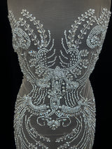 Silver Rhinestone Bodice Appliqué