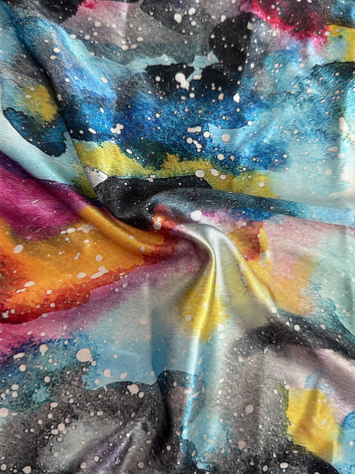 Printed Nylon Spandex Watercolor Galaxy Splash