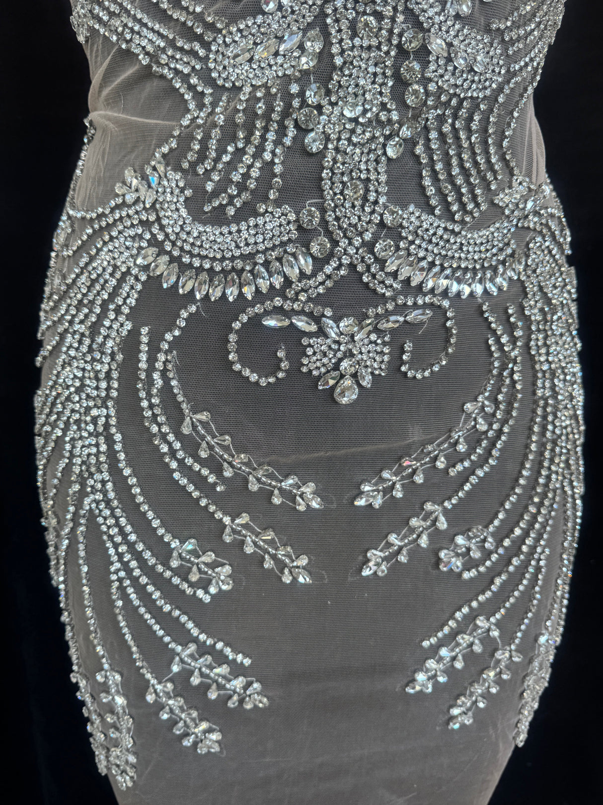 Silver Rhinestone Bodice Appliqué
