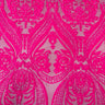 Catina Damask Stretch Sequins Nylon Spandex Mesh Fabric - Iridescent Sequin Damask, 60" Width, 52" Sequin Width (1 Yard)