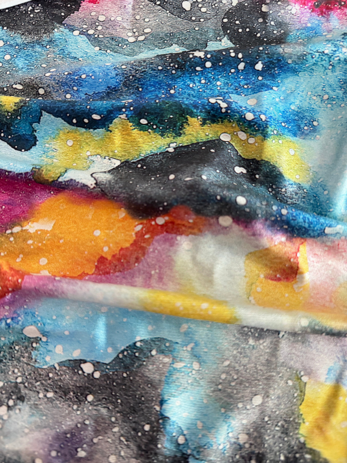 Printed Nylon Spandex Watercolor Galaxy Splash