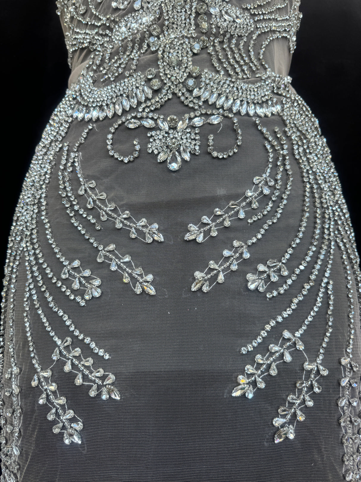 Silver Rhinestone Bodice Appliqué