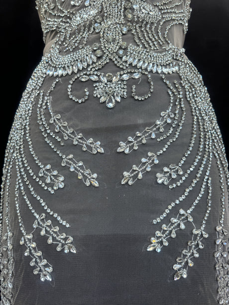 Silver Rhinestone Bodice Appliqué