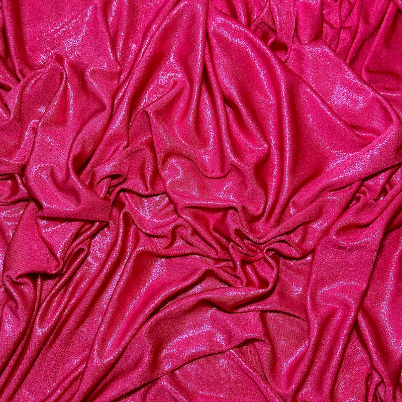Shiny Foiled Jersey Knit Hot Pink