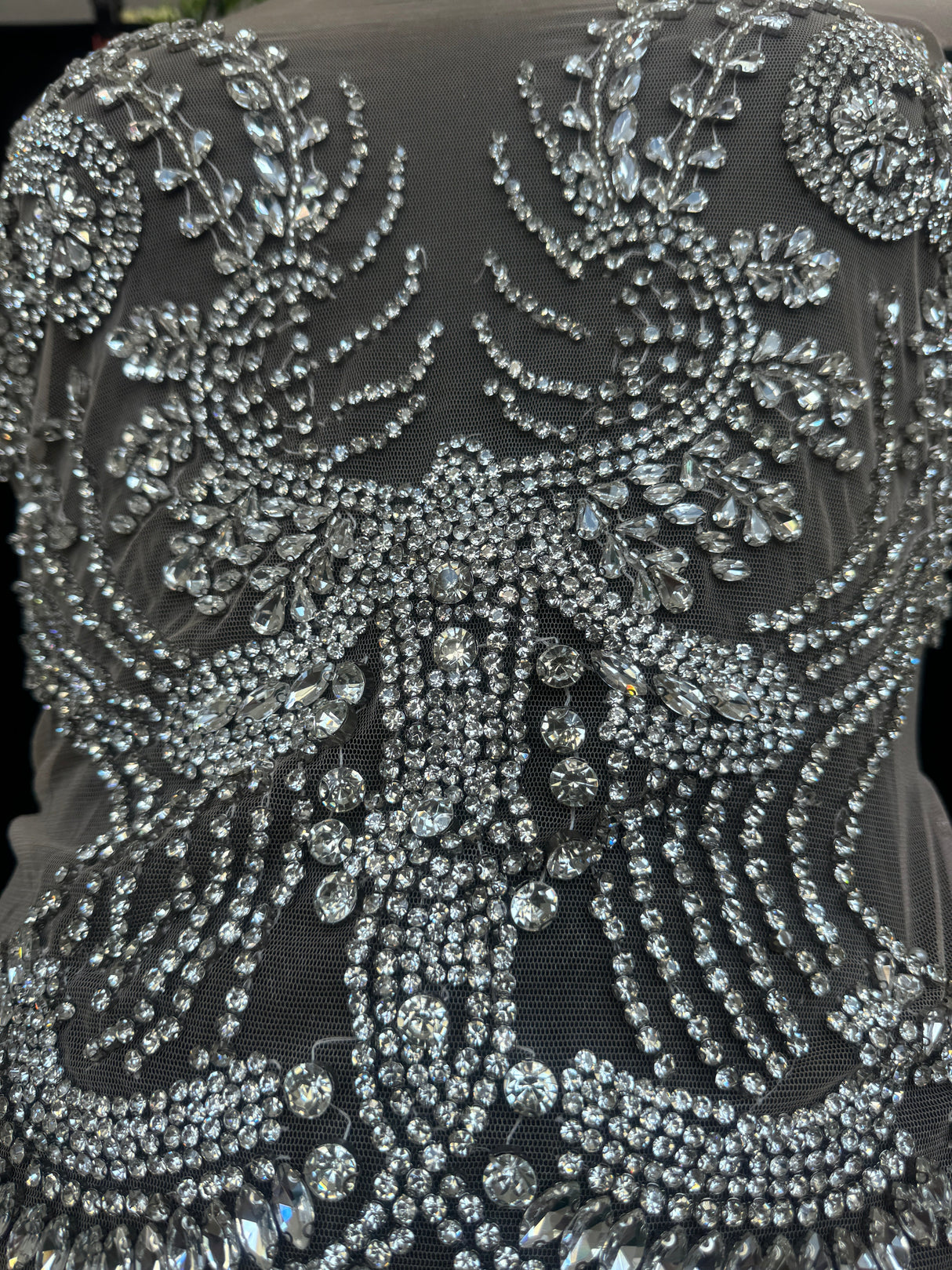 Silver Rhinestone Bodice Appliqué