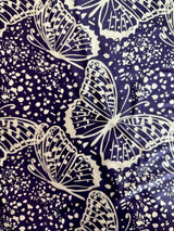 Printed Nylon Spandex Navy Butterfly