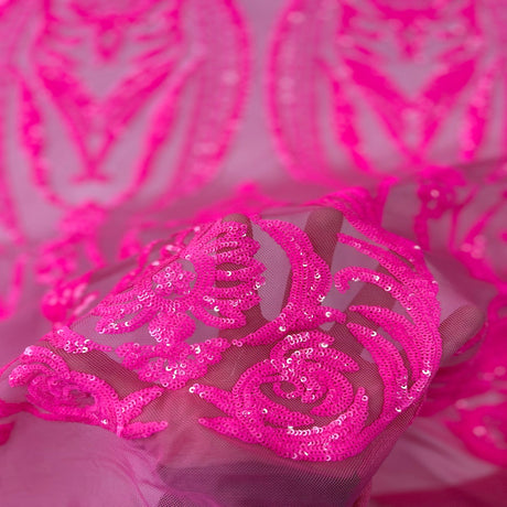 Stretch Sequins Fabric Catina Damask