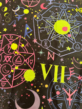 Printed Nylon Spandex Zodiac Astrology Black