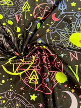 Printed Nylon Spandex Zodiac Astrology Black