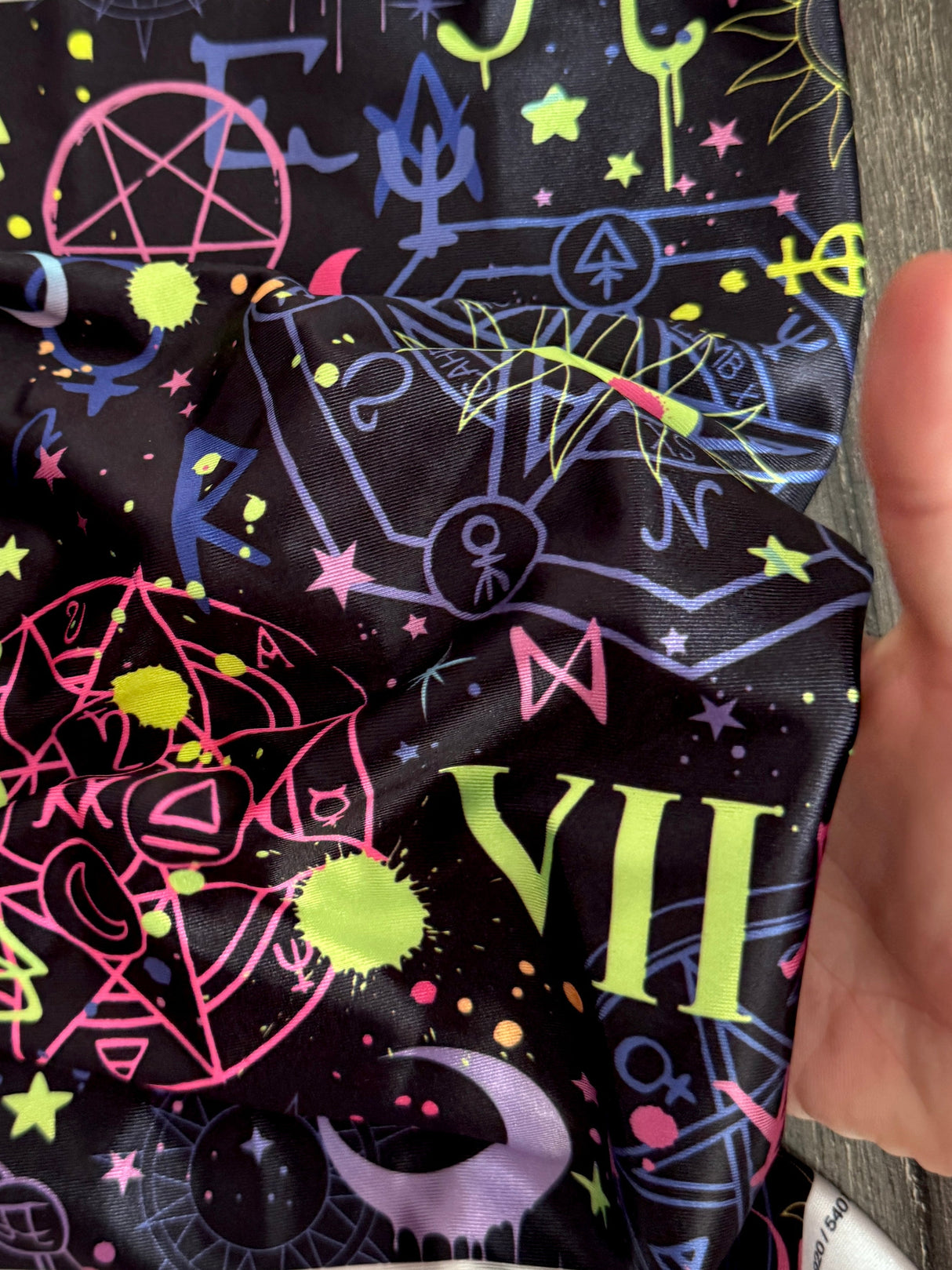 Printed Nylon Spandex Zodiac Astrology Black