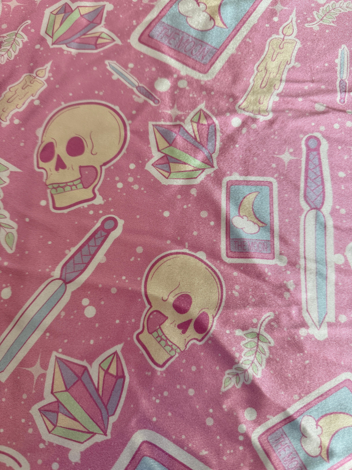 Printed Nylon Spandex Blush Skull Tarot