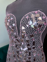 Pink Rhinestone Bodice Applique