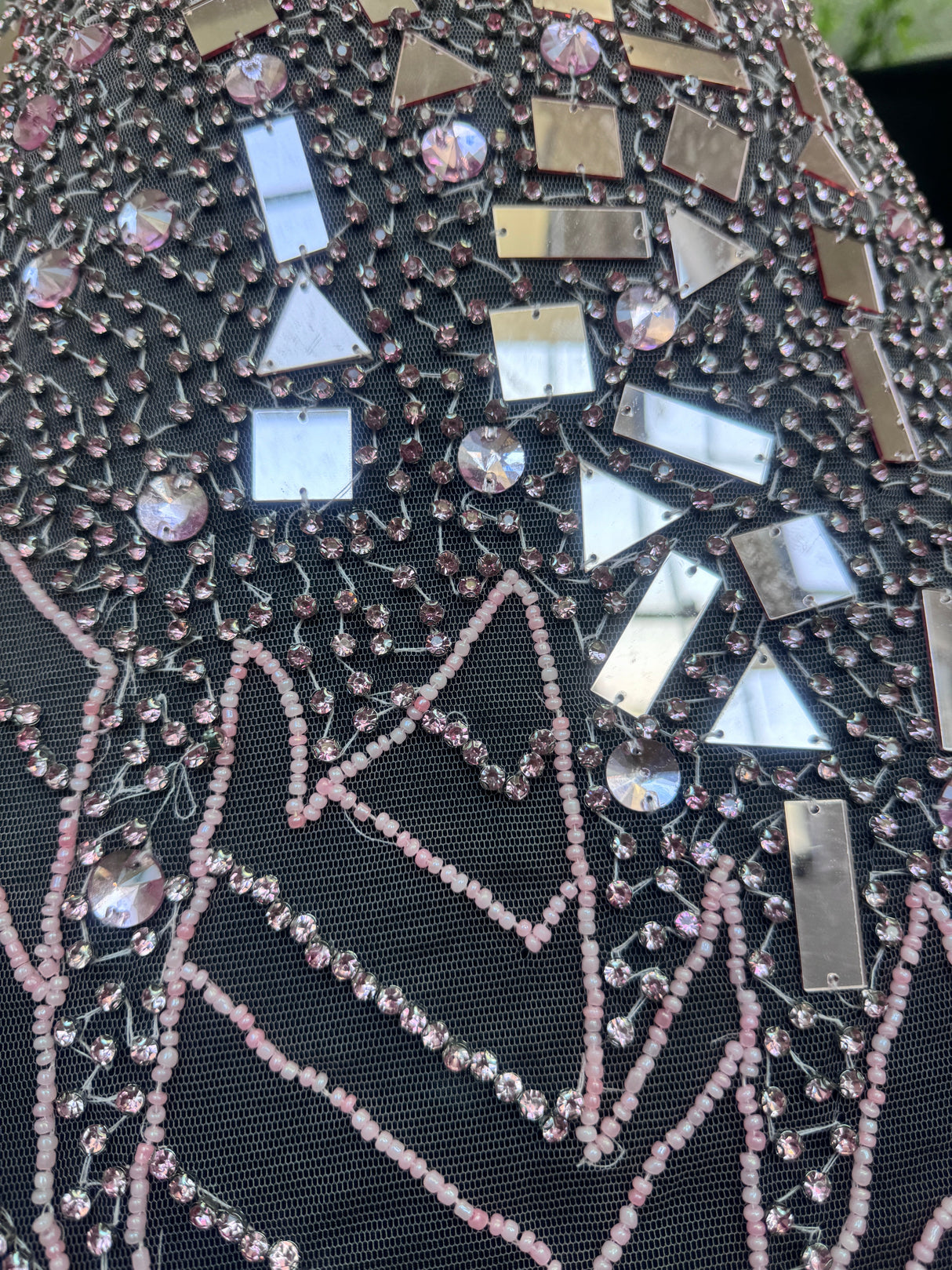Pink Rhinestone Bodice Applique