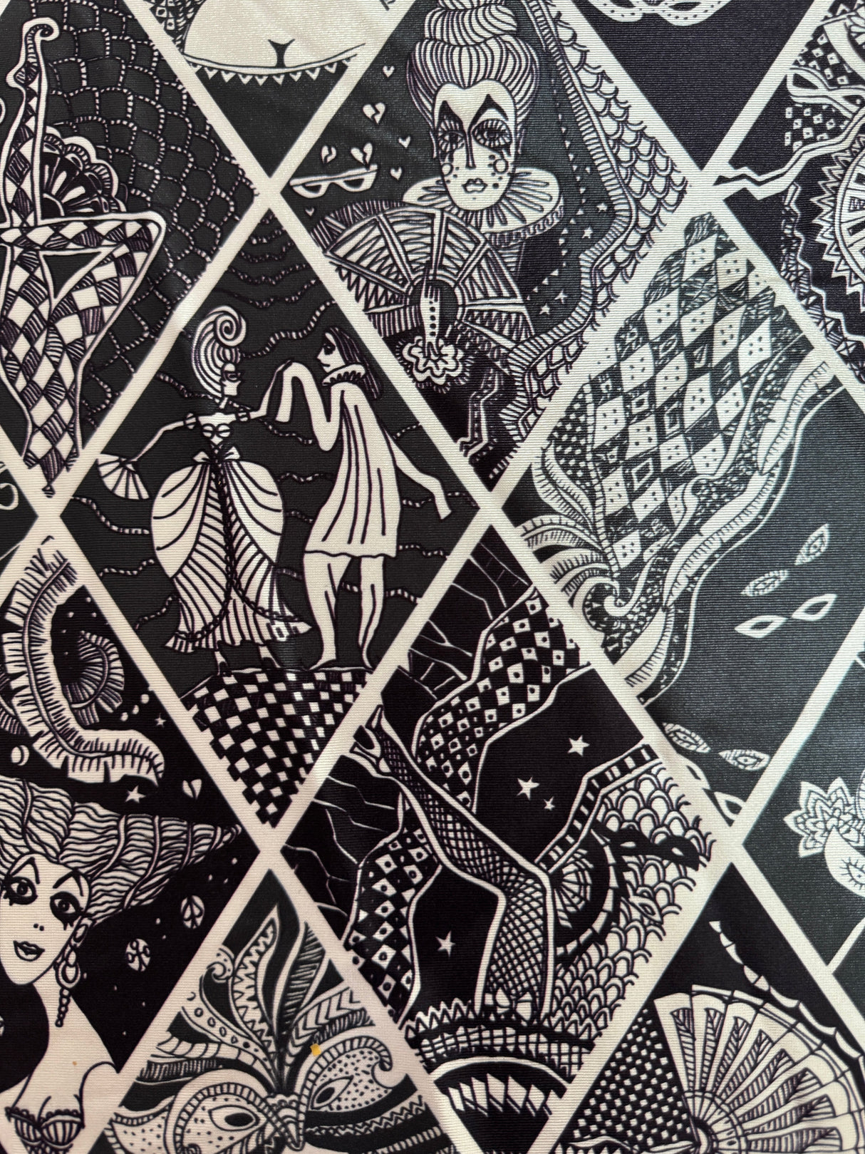Printed Nylon Spandex Midnight Stories Black