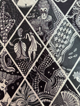 Printed Nylon Spandex Midnight Stories Black