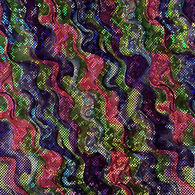 Polyester Spandex Water Canon Hologram Fabric