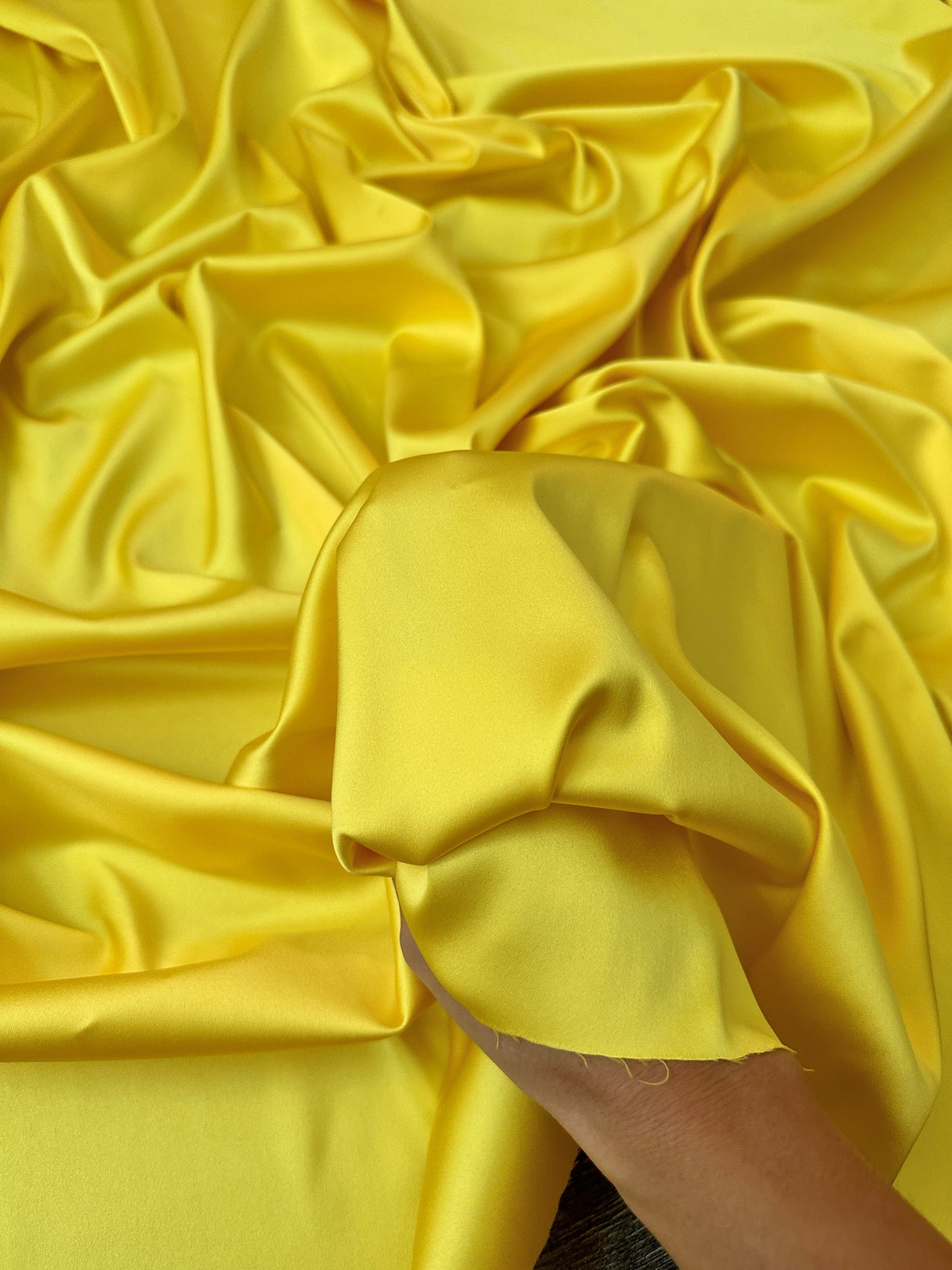 Yellow Stretch Crepe Back Satin