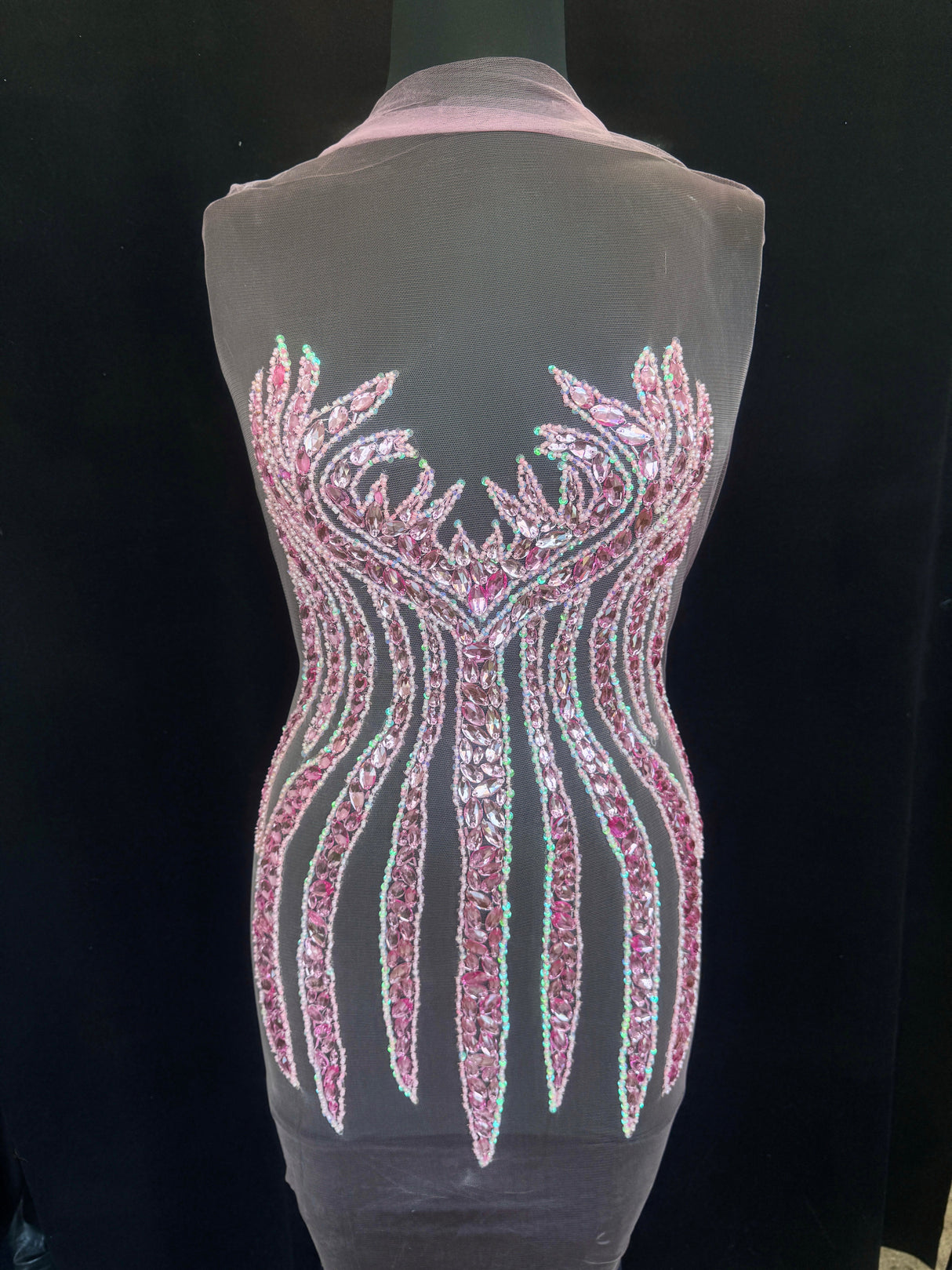 Pink Rhinestone Bodice Applique