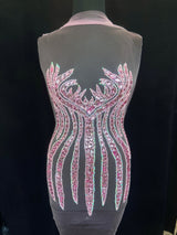 Pink Rhinestone Bodice Applique