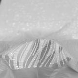 Selena Wave Stretch Sequins Fabric - Nylon Spandex Mesh Fabric, Wave Sequin Design, 60" Width, 52" Sequins Width (1 Yard)