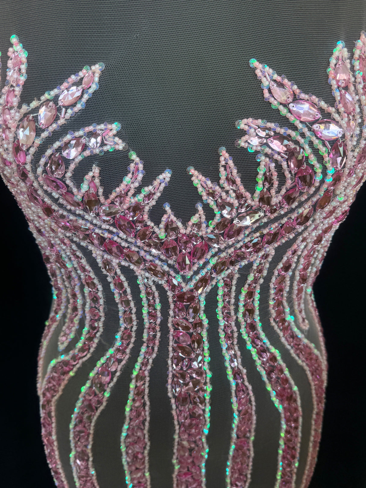 Pink Rhinestone Bodice Applique