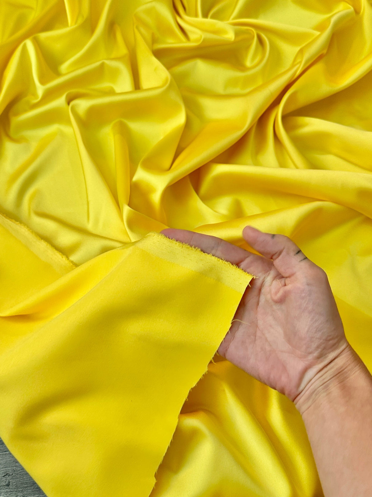 Yellow Stretch Crepe Back Satin