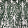 Selena Wave Stretch Sequins Fabric - Nylon Spandex Mesh Fabric, Wave Sequin Design, 60" Width, 52" Sequins Width (1 Yard)