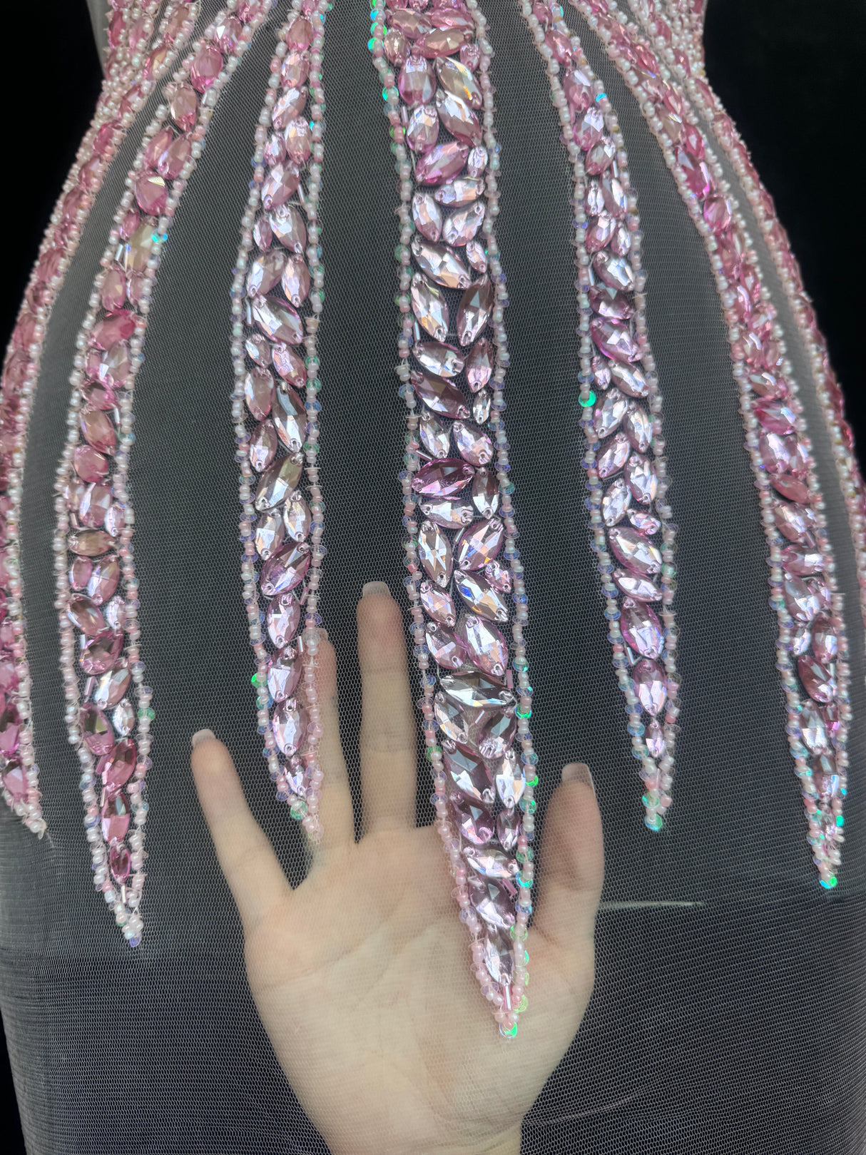 Pink Rhinestone Bodice Applique